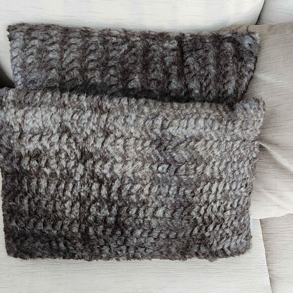 set of 2 10x 20 gray textured coordinating pillows Aviva Stanoff Bloomingdales